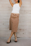Jordan Denim Skirt in Tan FINAL SALE