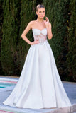 Annika Gown A line Corset Dress With Pockets Off White