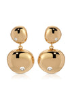 Polished Double Pebble Drop Earrings