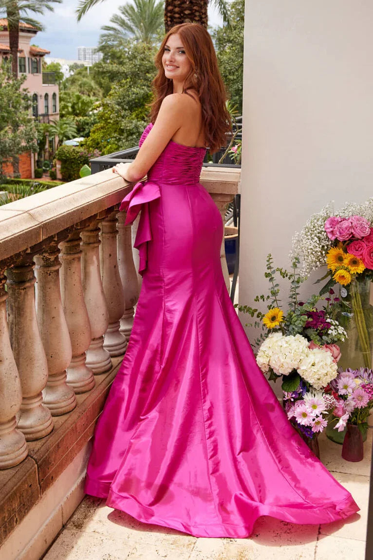 40072 Ava Presley Strapless Dress with Bow
