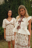 Kadie Tie Front Blouse in Mocha FINAL SALE