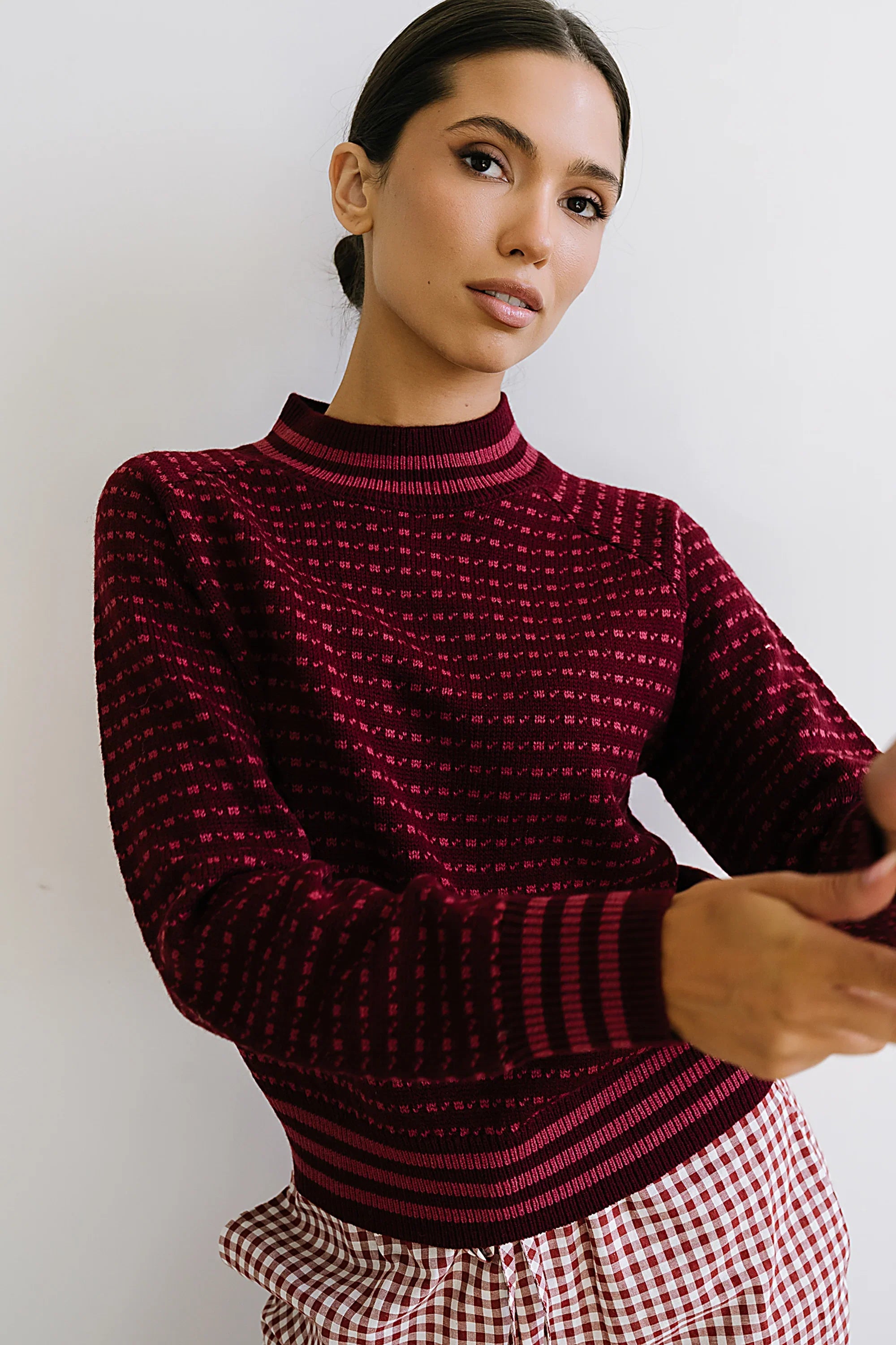Monroe Knit Sweater in Burgundy FINAL SALE