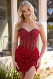 4439 Primavera Strapless Beaded Mini Dress
