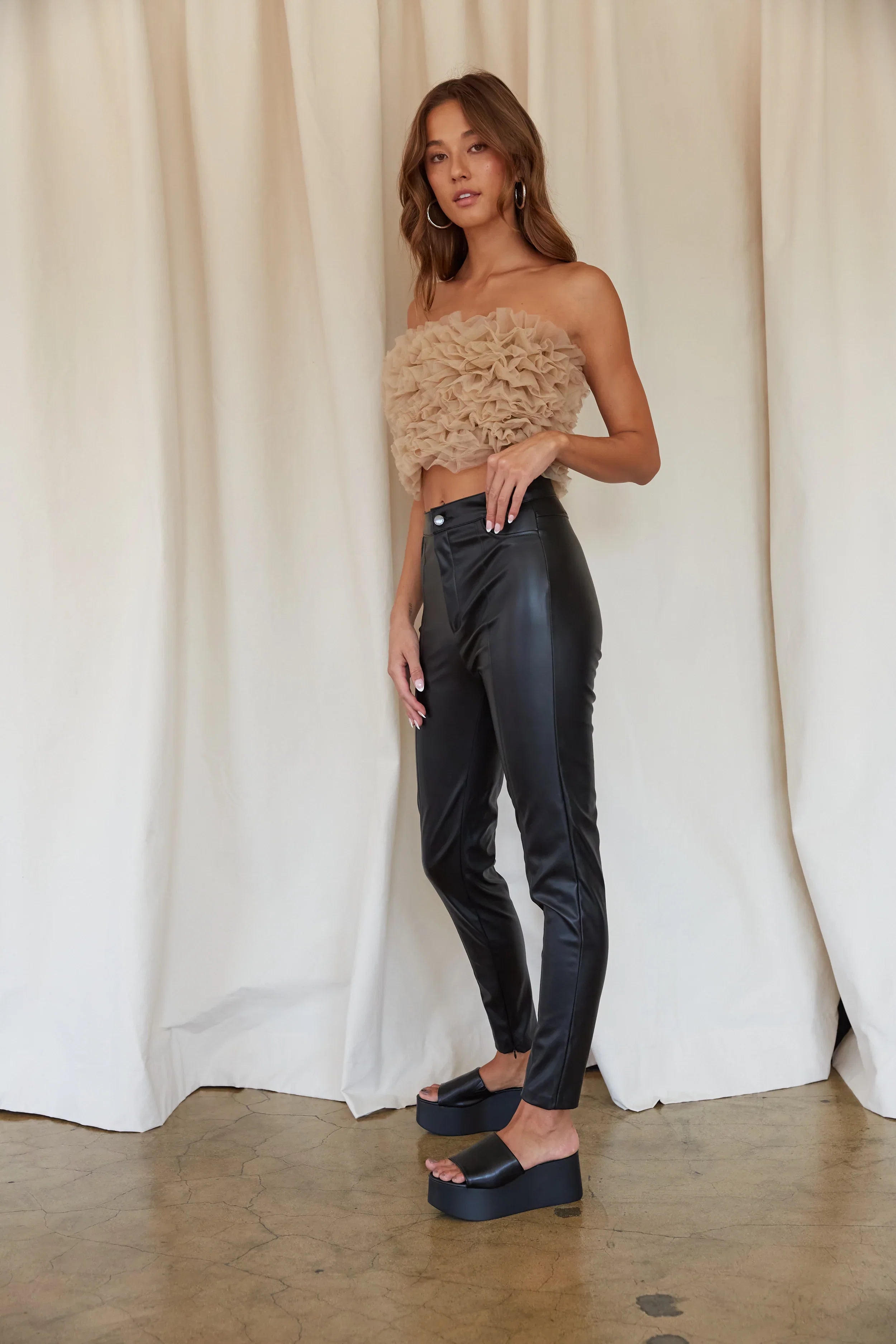 Kenny High Rise Skinny Faux Leather Pants
