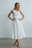 Kammie Smocked Midi Dress in Cream