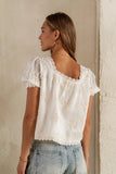 Hadley Embroidered Blouse in Cream FINAL SALE