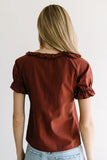 Connie Ruffle Blouse in Rust FINAL SALE