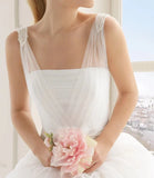 Stunning Top ruched Layered Gown With Beaded Tulle Straps
