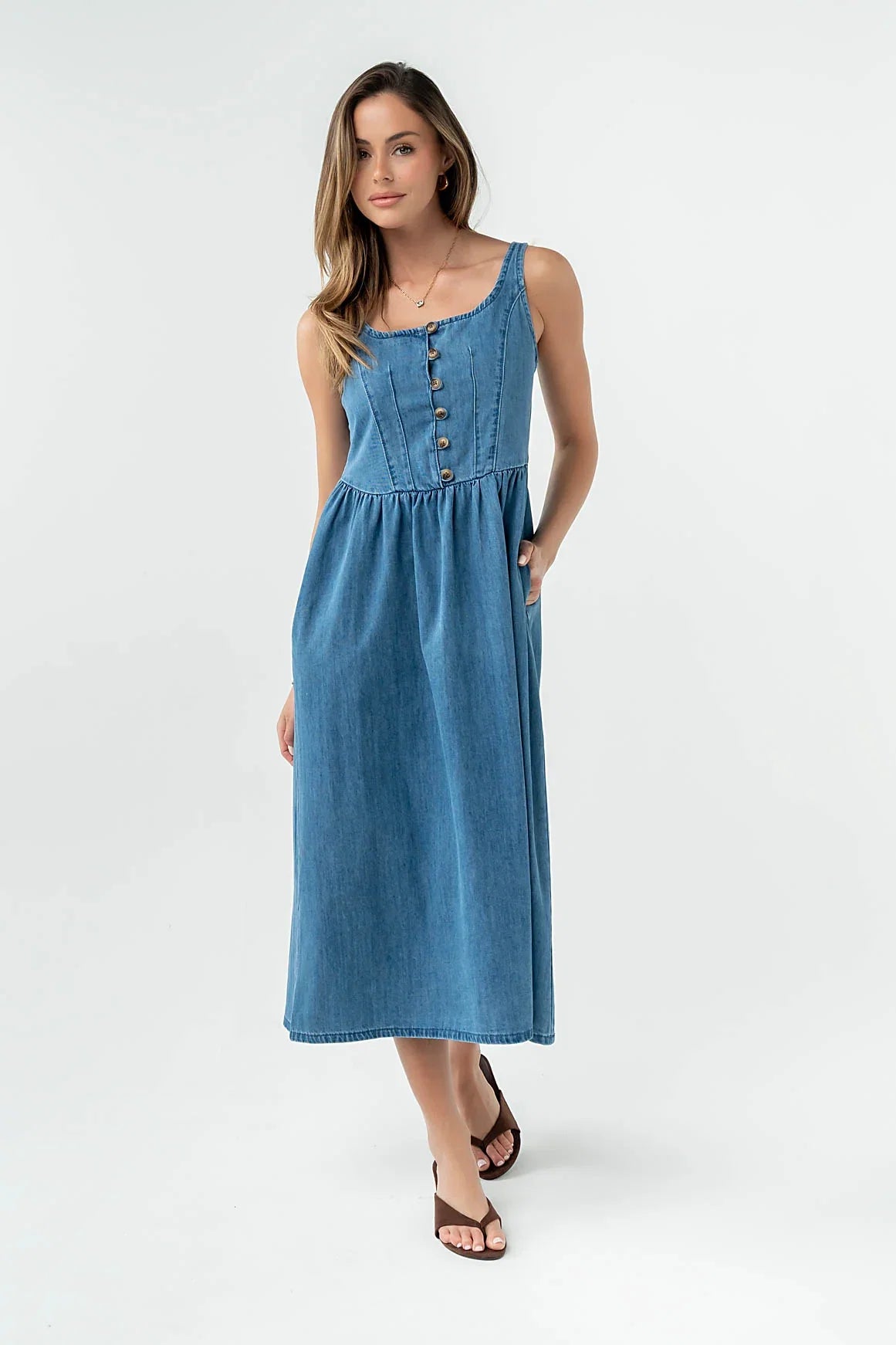 Jacklyn Denim Midi Dress