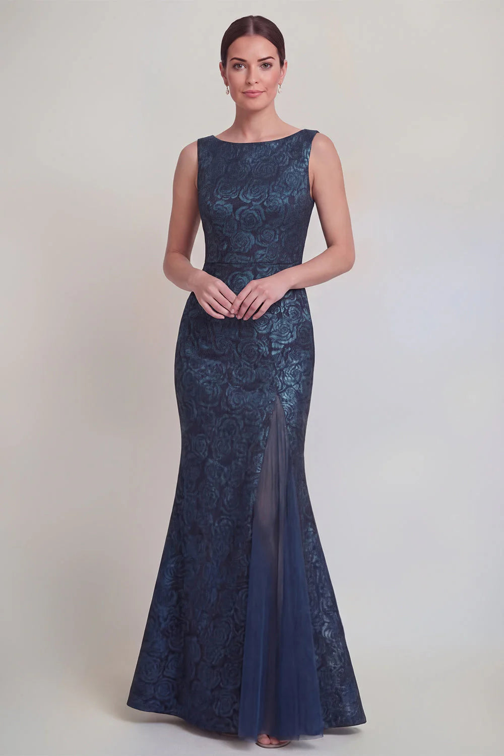 Blush Jacquard Mermaid Mother of the Bride Dress