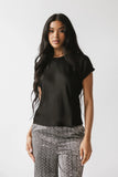 Marvin Satin Blouse in Black