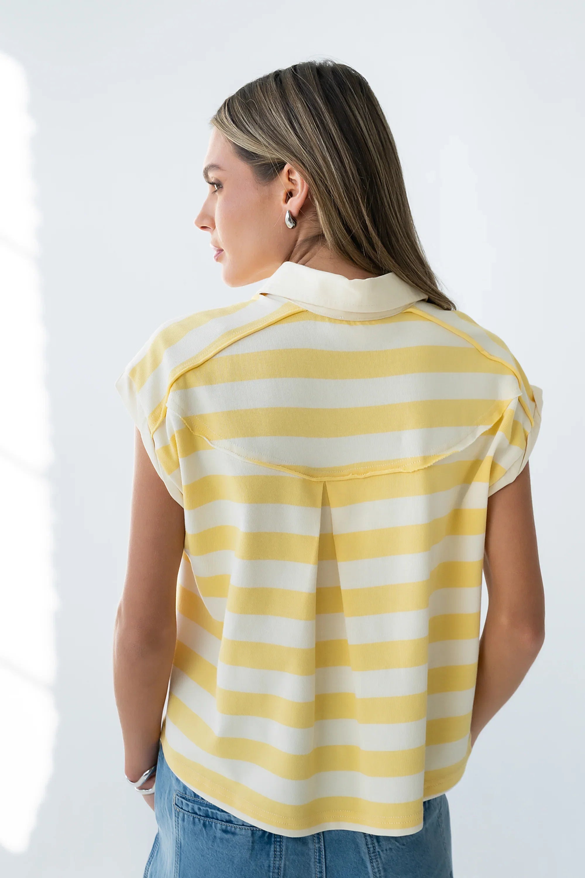 Larene Collared Striped Tank