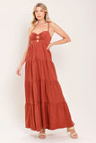 AMBER WAVE TERRACOTTA MAXI DRESS
