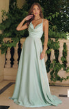 WILLOW GOWN A LINE SATIN DRESS WITH COWL NECKLINE