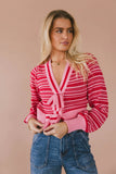Kiara Striped Cardigan in Pink FINAL SALE