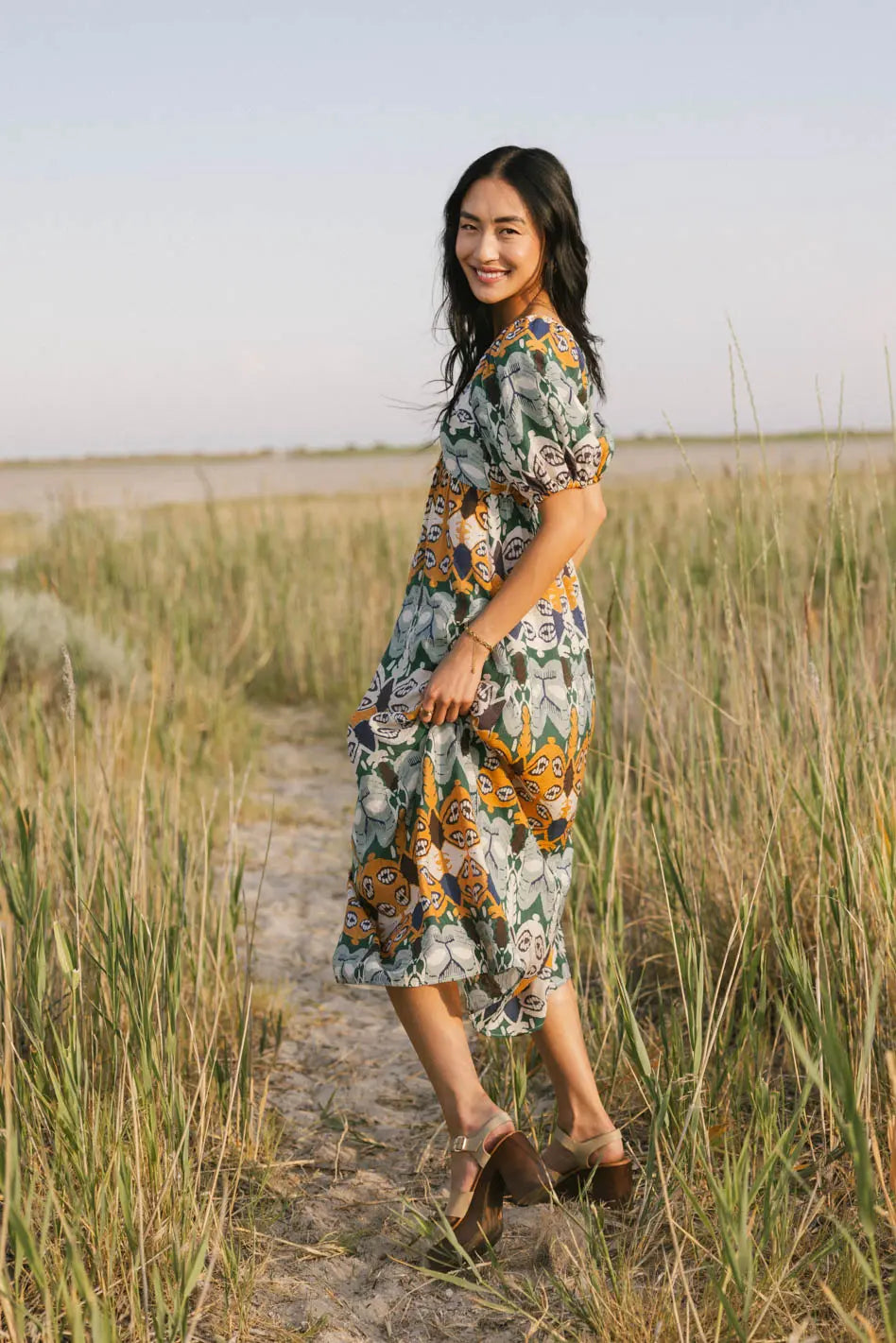 Ainoa Abstract Midi Dress FINAL SALE
