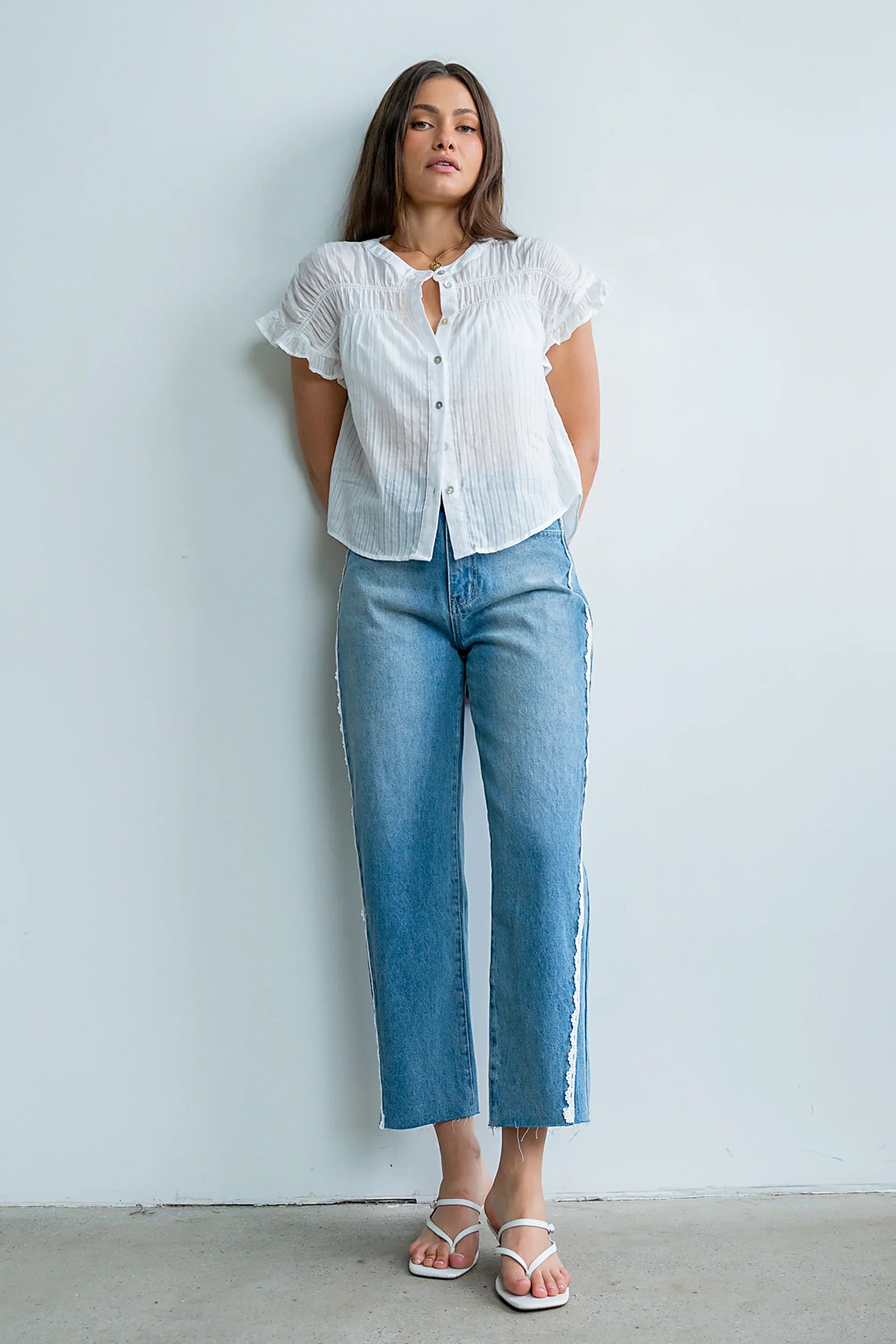 Kaytee Striped Top in White