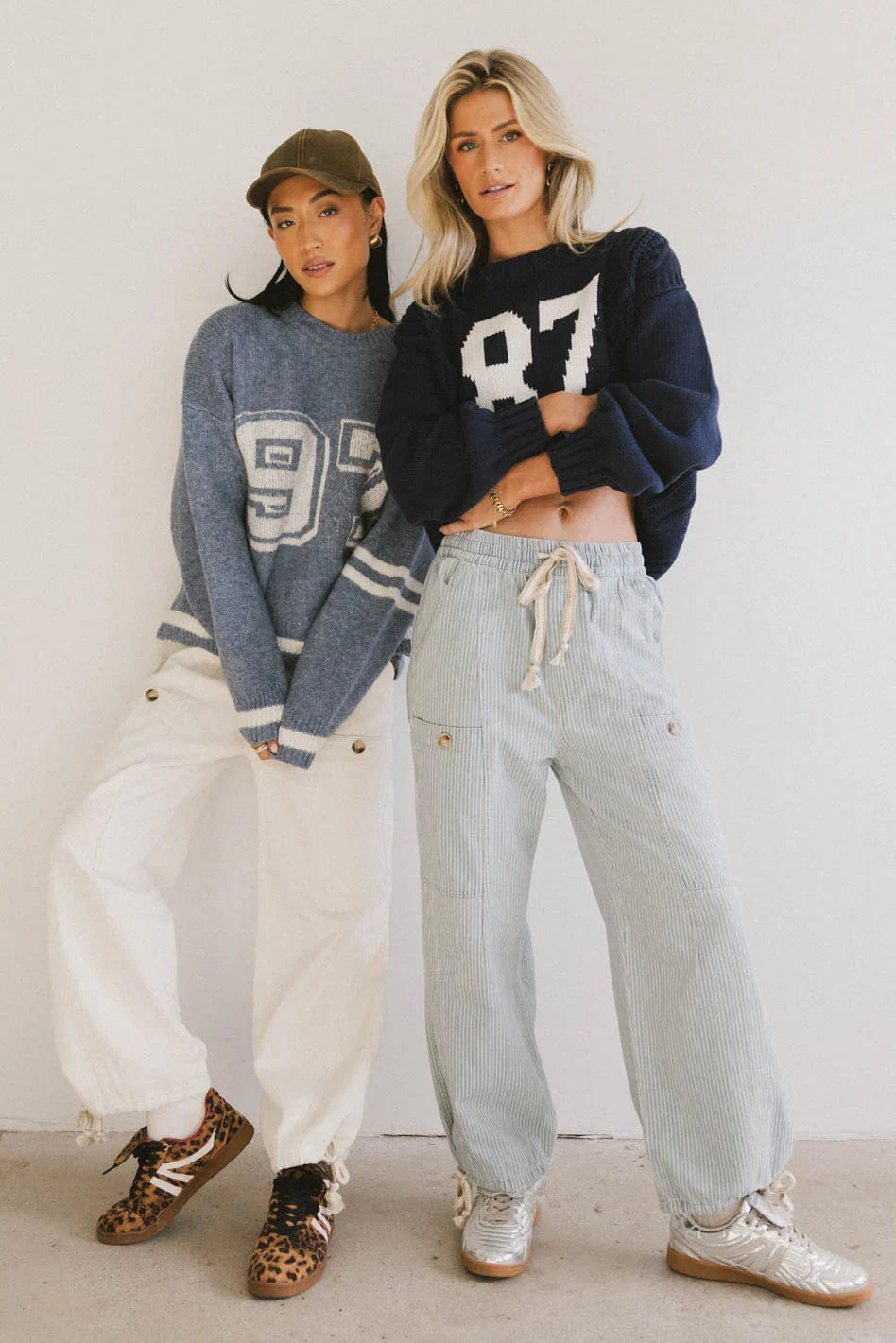 Robyn Striped Pants in Denim FINAL SALE