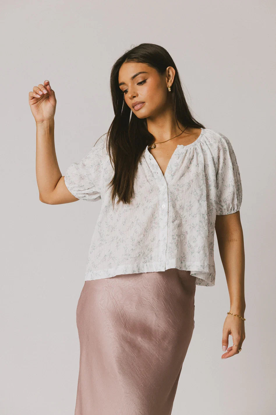 Peni Floral Blouse in Lavender FINAL SALE