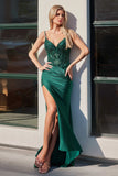 Marlowe Gown Fitted Glitter Dress with Lace Appliqué