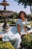 Beckie Smocked Maxi Dress in Blue