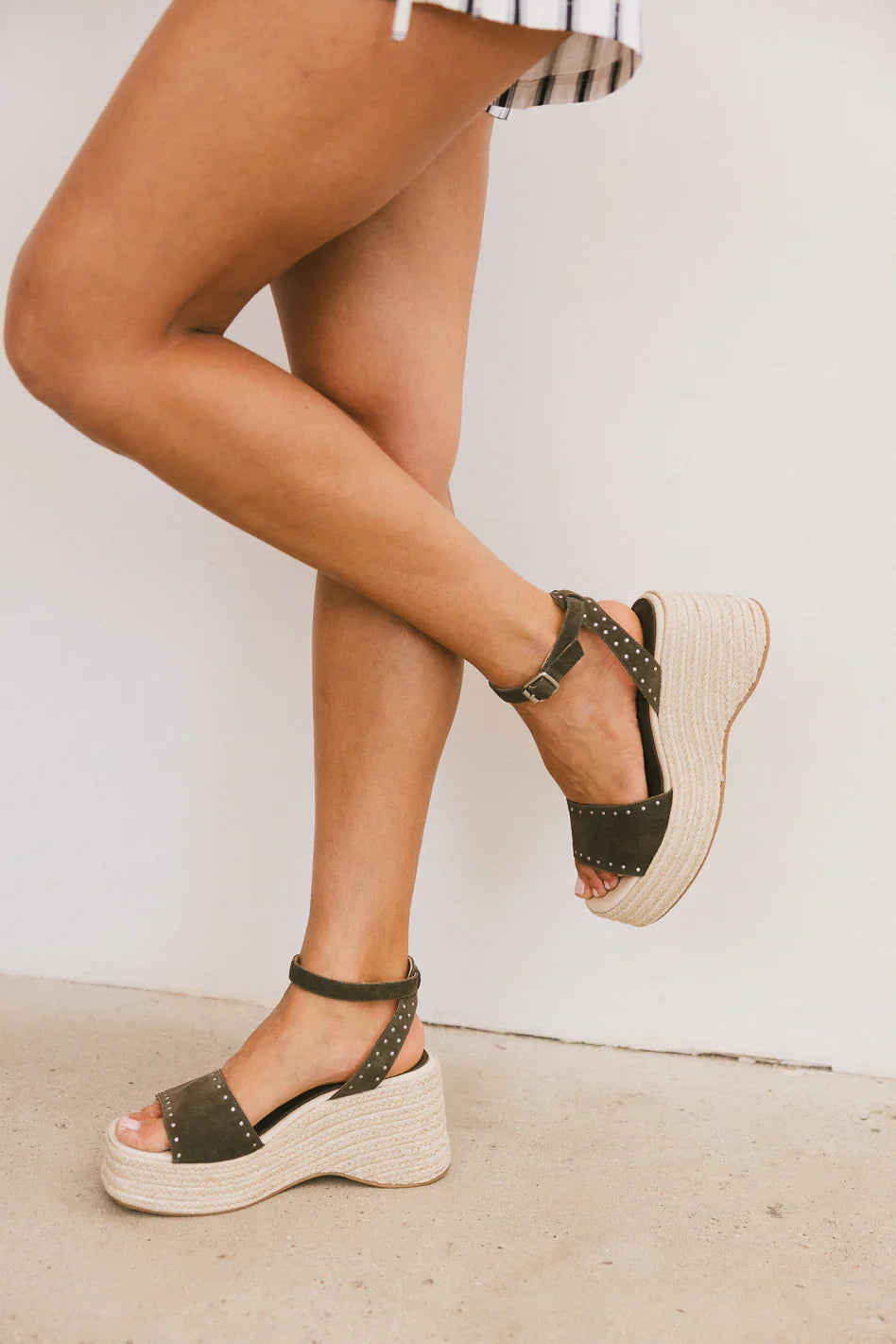 Pascha Wedge Sandal in Olive FINAL SALE