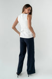 Penny Button Up Vest in White