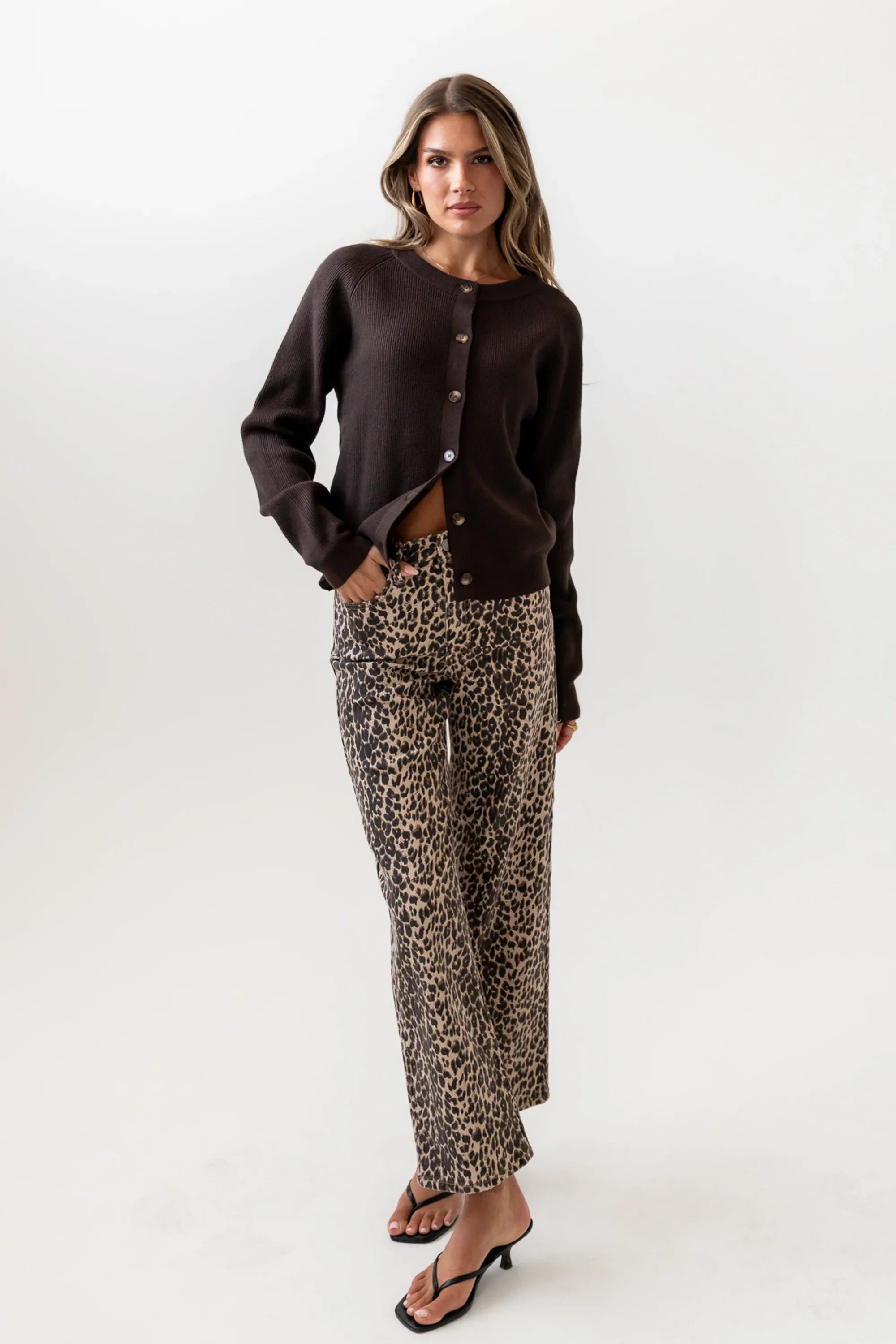 Debbie Ribbed Sweater in Brown