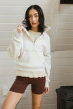 Alyssa Half Zip in Bone FINAL SALE