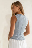 Piper Denim Button Up in Light Wash FINAL SALE