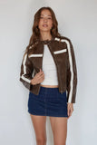 Joanne Cropped Leather Moto Jacket