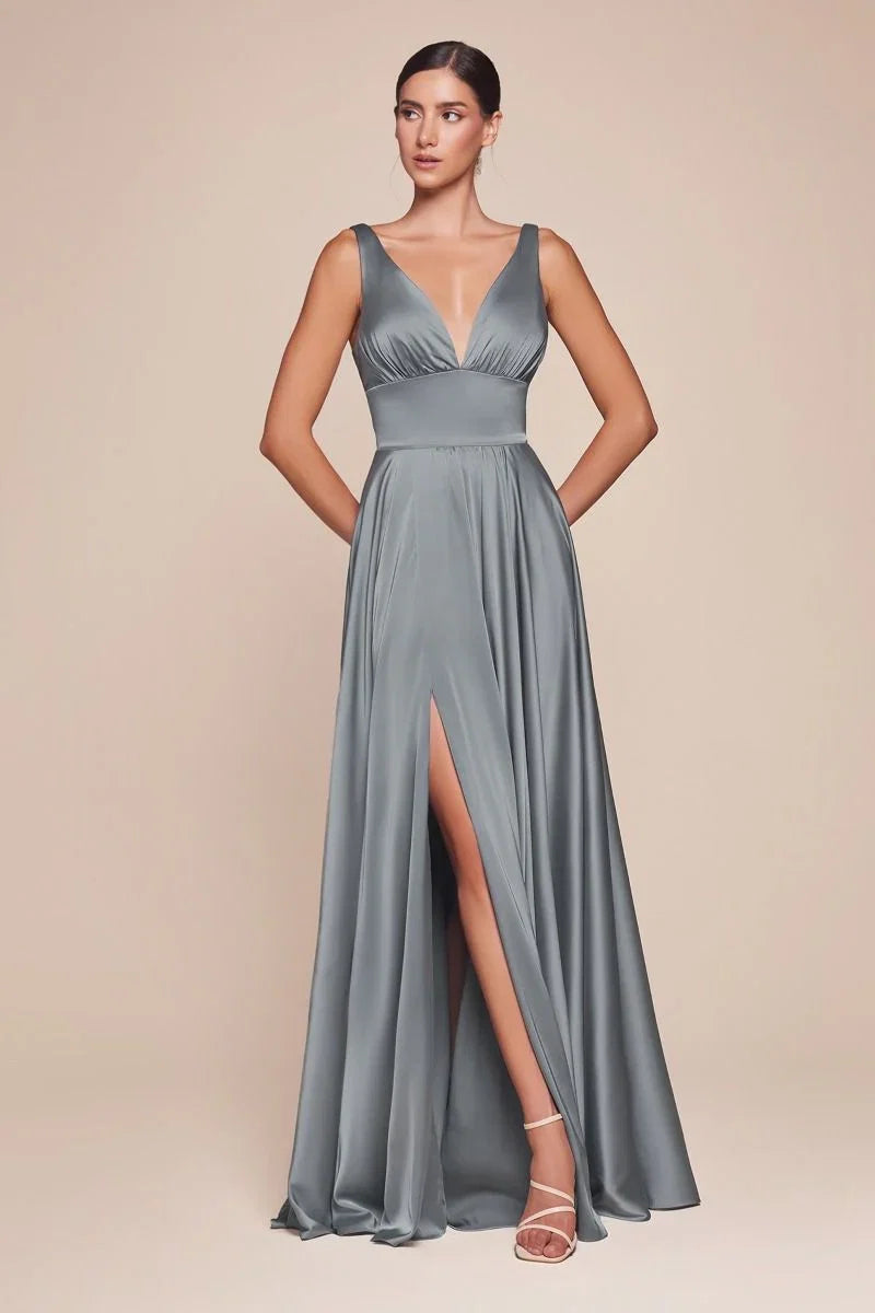 Kinsley Gown Soft Satin A line Dress