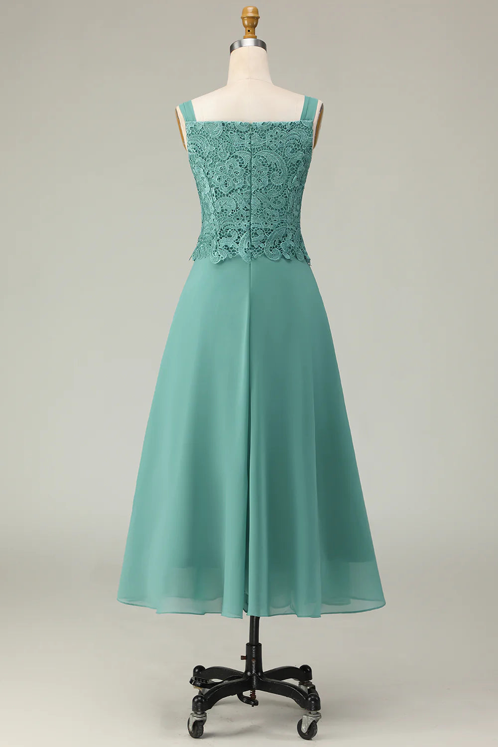 2 Piece A Line Eucalyptus Lace Midi Mother of the Bride Dress