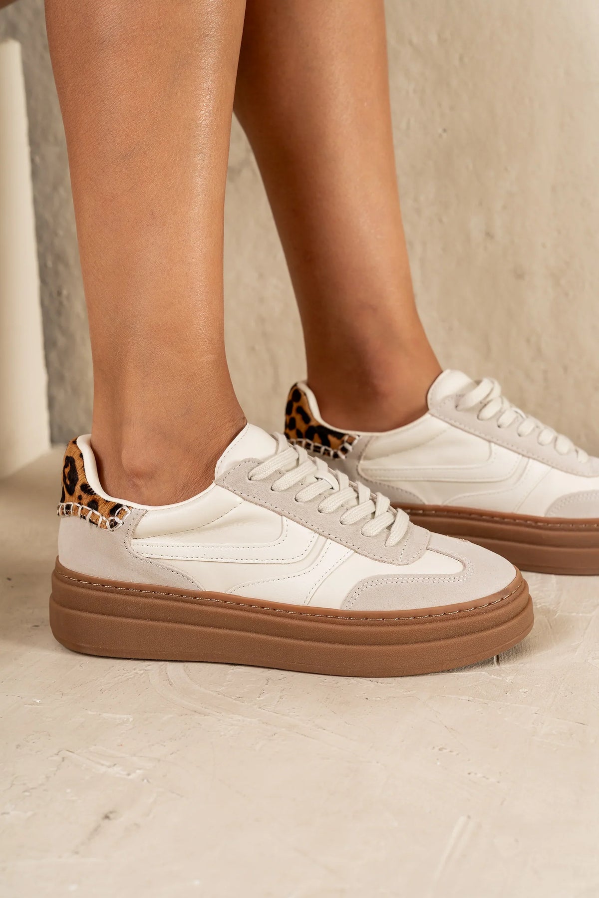 Steve Madden Dodge Platform Sneakers in Bone FINAL SALE