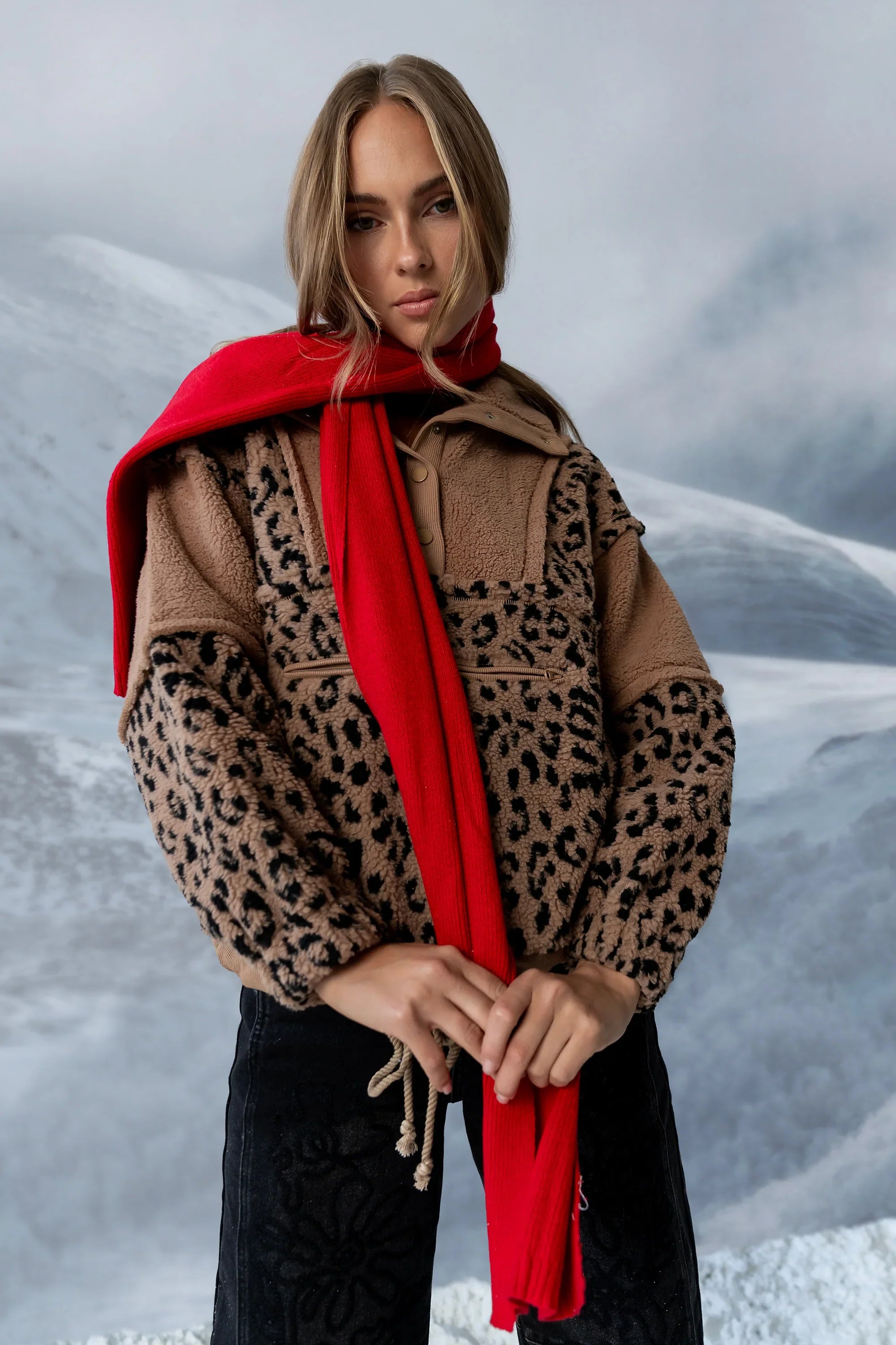 Maria Oversized Sherpa Jacket in Leopard FINAL SALE