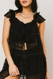 Mona Embroidered Kimono in Black FINAL SALE