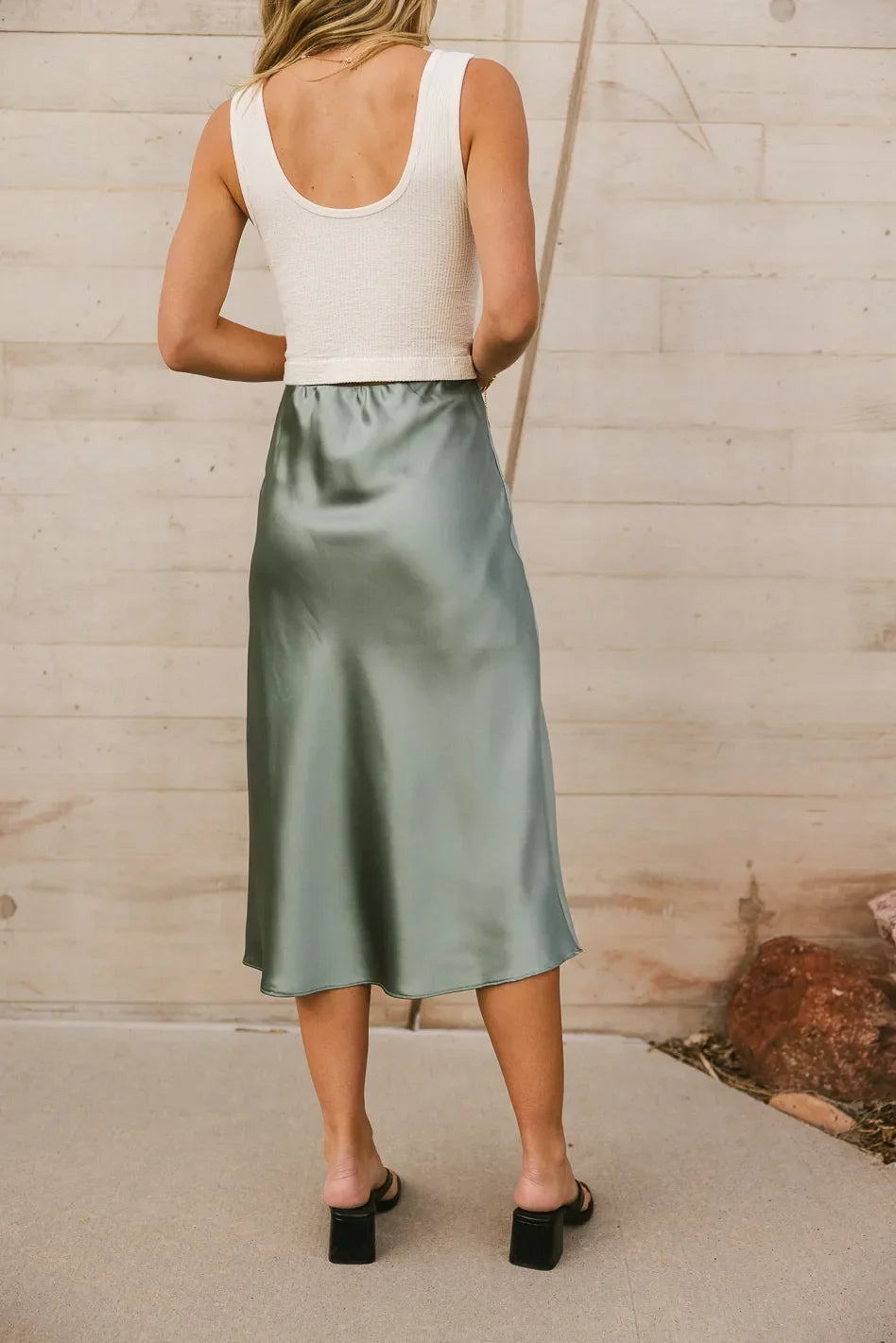 Zada Midi Skirt in Sage FINAL SALE