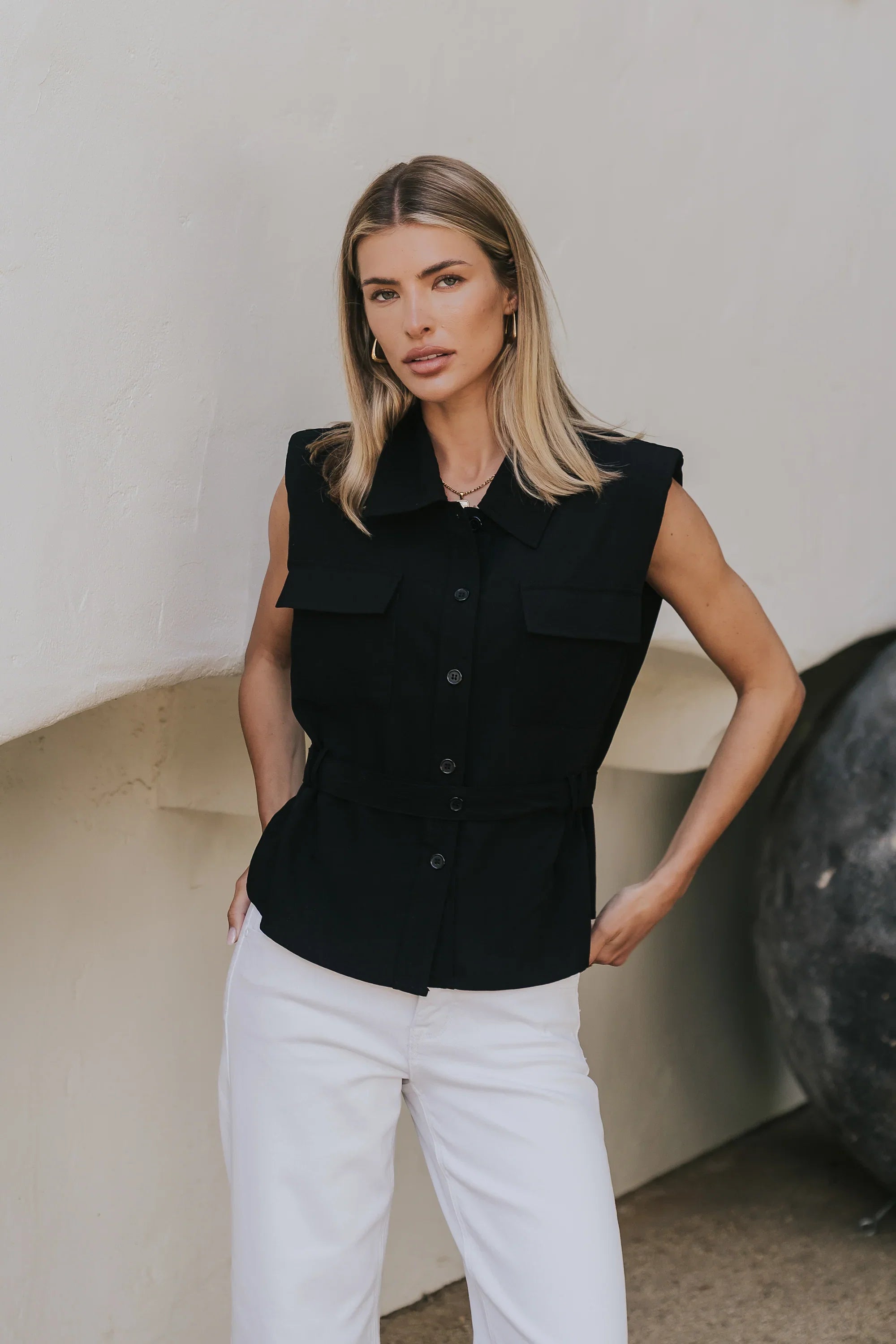 Karlie Button Up in Black