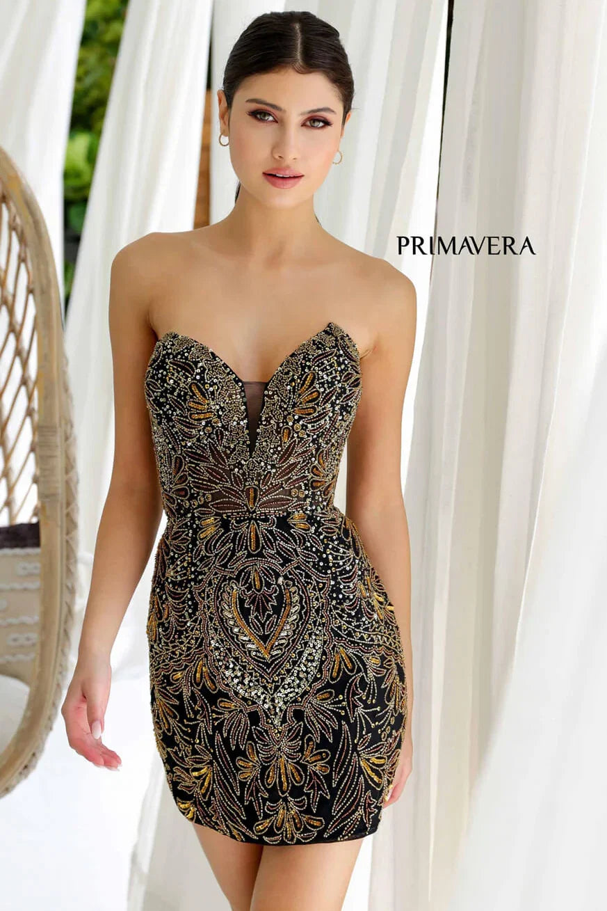 4226 Primavera Art Deco Inspired Beaded Mini Dress