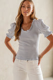 Violet Knit Top in Light Blue FINAL SALE
