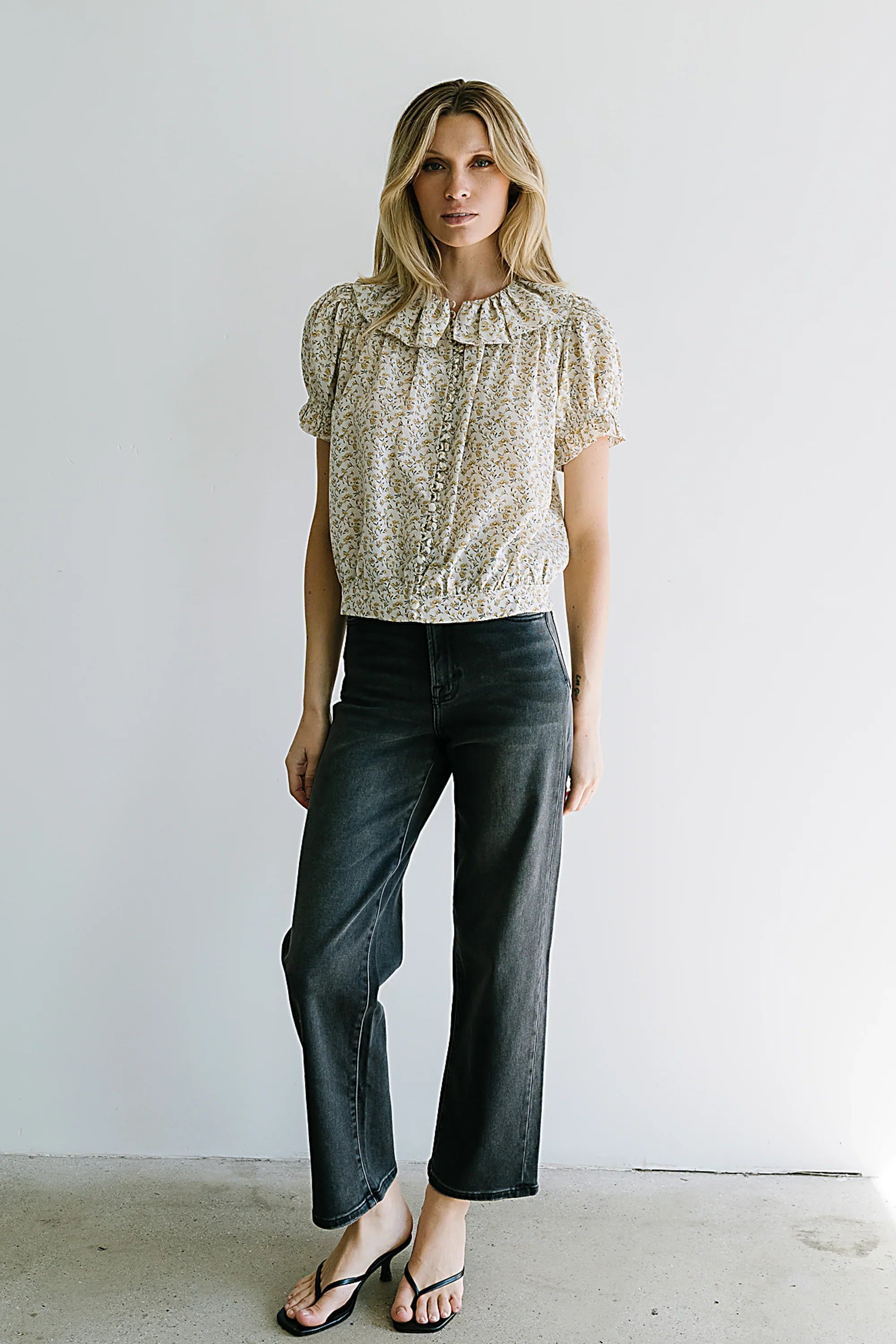Bennie Collared Blouse in Cream