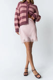 Harper Lace Trim Mini Skirt in Blush