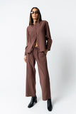 Tacie Wide Leg Pants in Brown