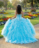 Halter Tulle Ball Gown Quinceanera Dresses With Rhinestones
