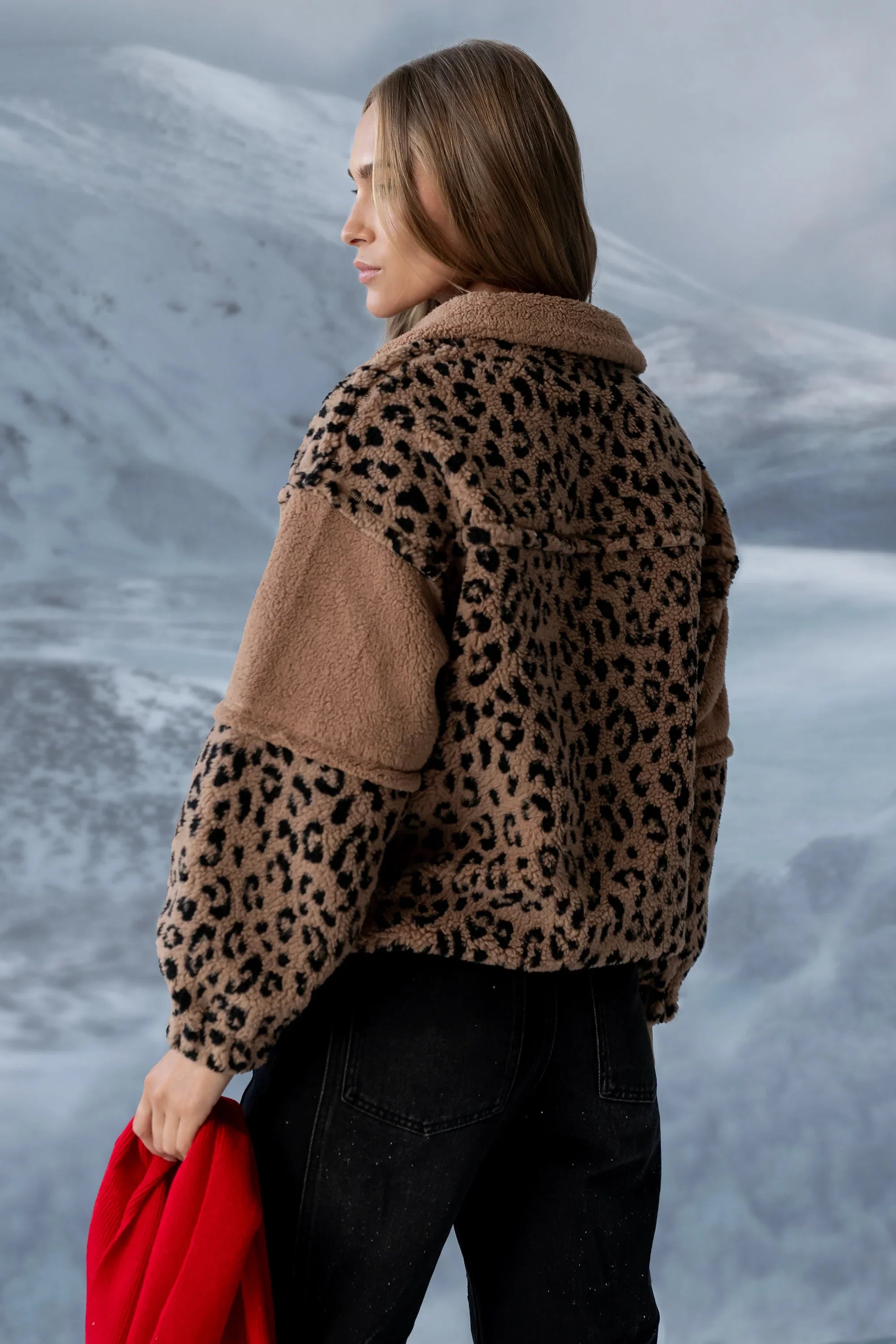 Maria Oversized Sherpa Jacket in Leopard FINAL SALE
