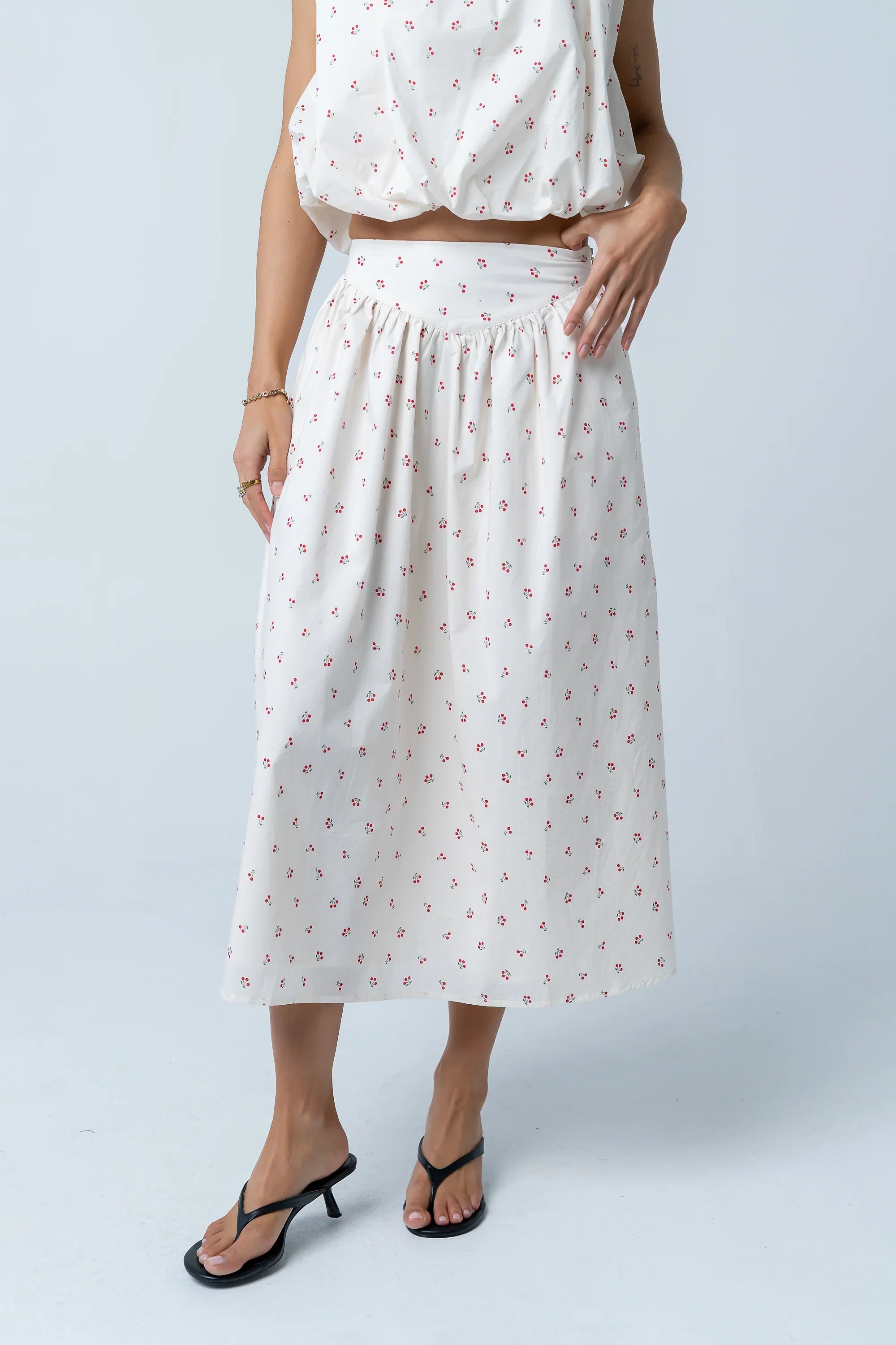 Tyla Cherry Midi Skirt