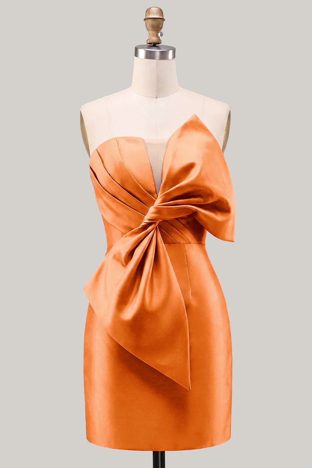 Lilac Strapless Bodycon Short Homecoming Dress with Bow