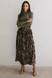Lonnie Button Sleeve Sweater in Green FINAL SALE