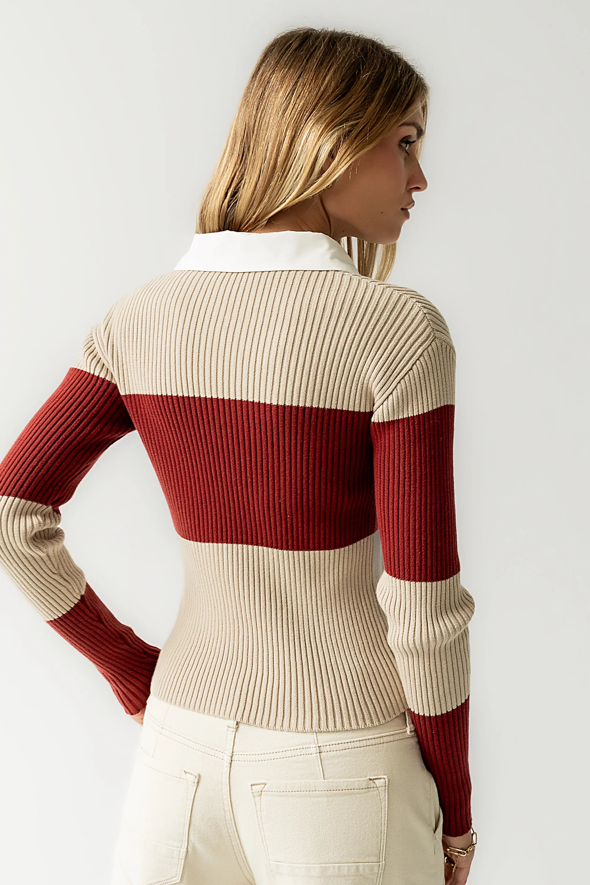 Wrenley Striped Sweater in Rust FINAL SALE
