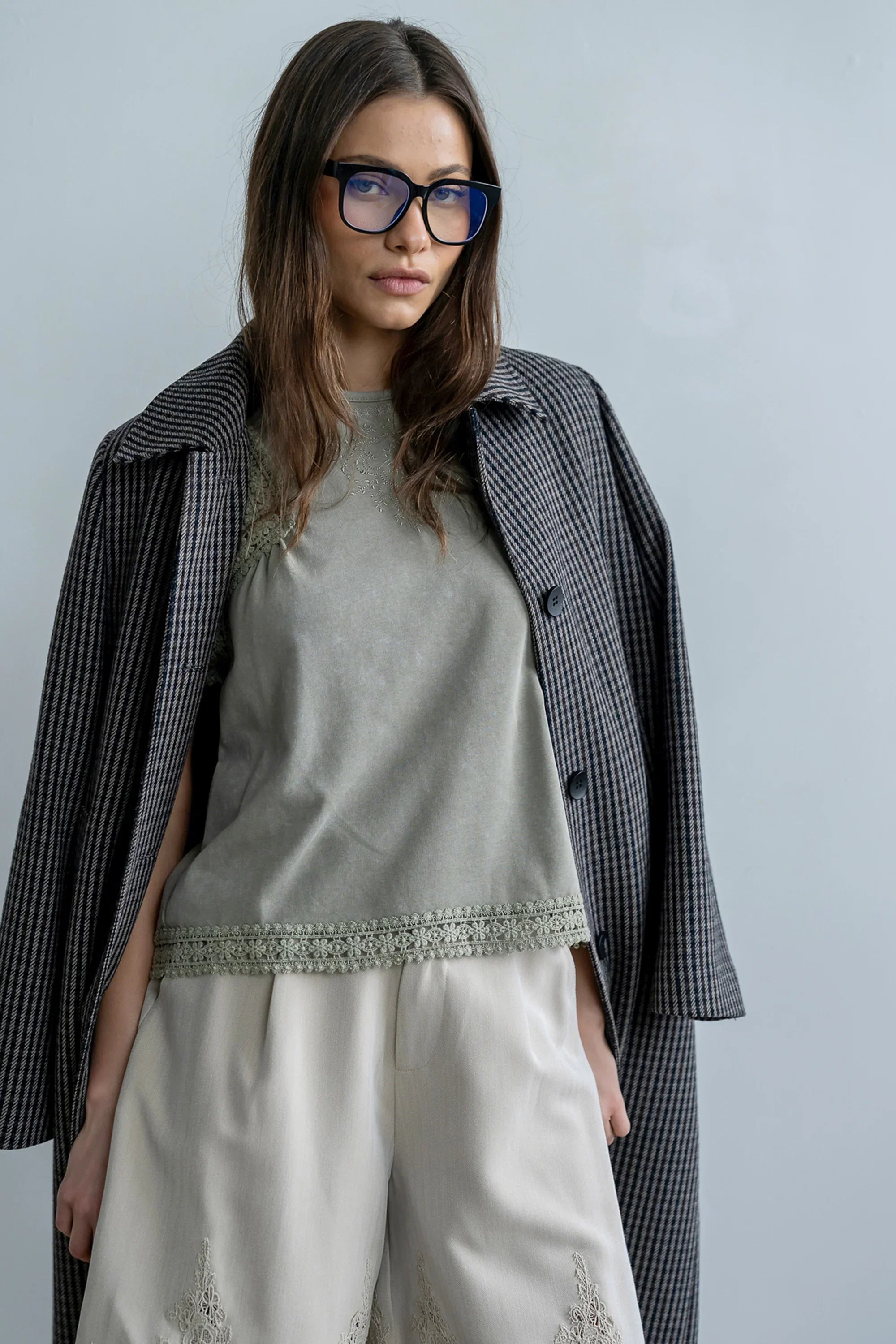 Maisey Embroidered Top in Green